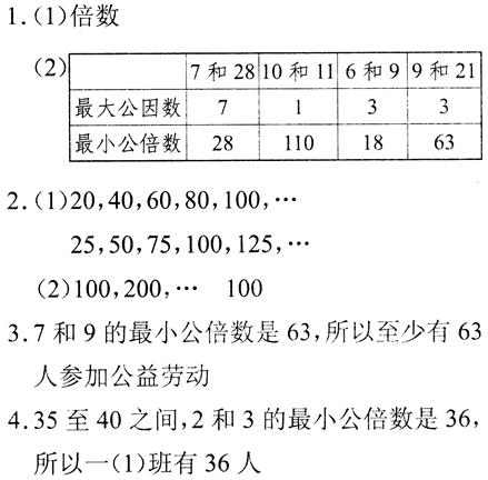 五年级下册数学长江全能学案第4章·第四单元第五节通分第11课时1