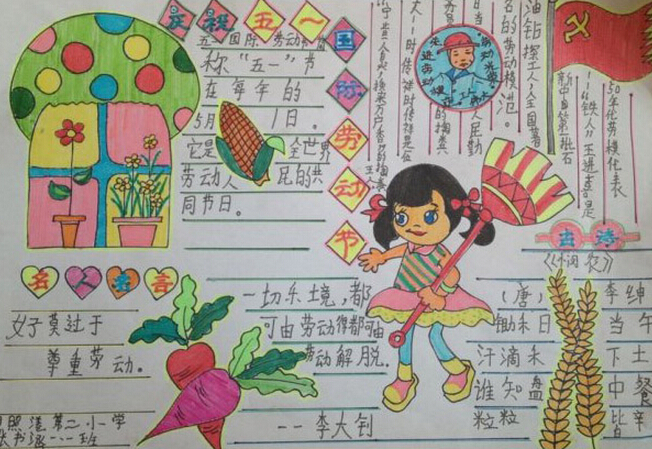 五一劳动节手抄报版高清图片大全：劳动之歌3
